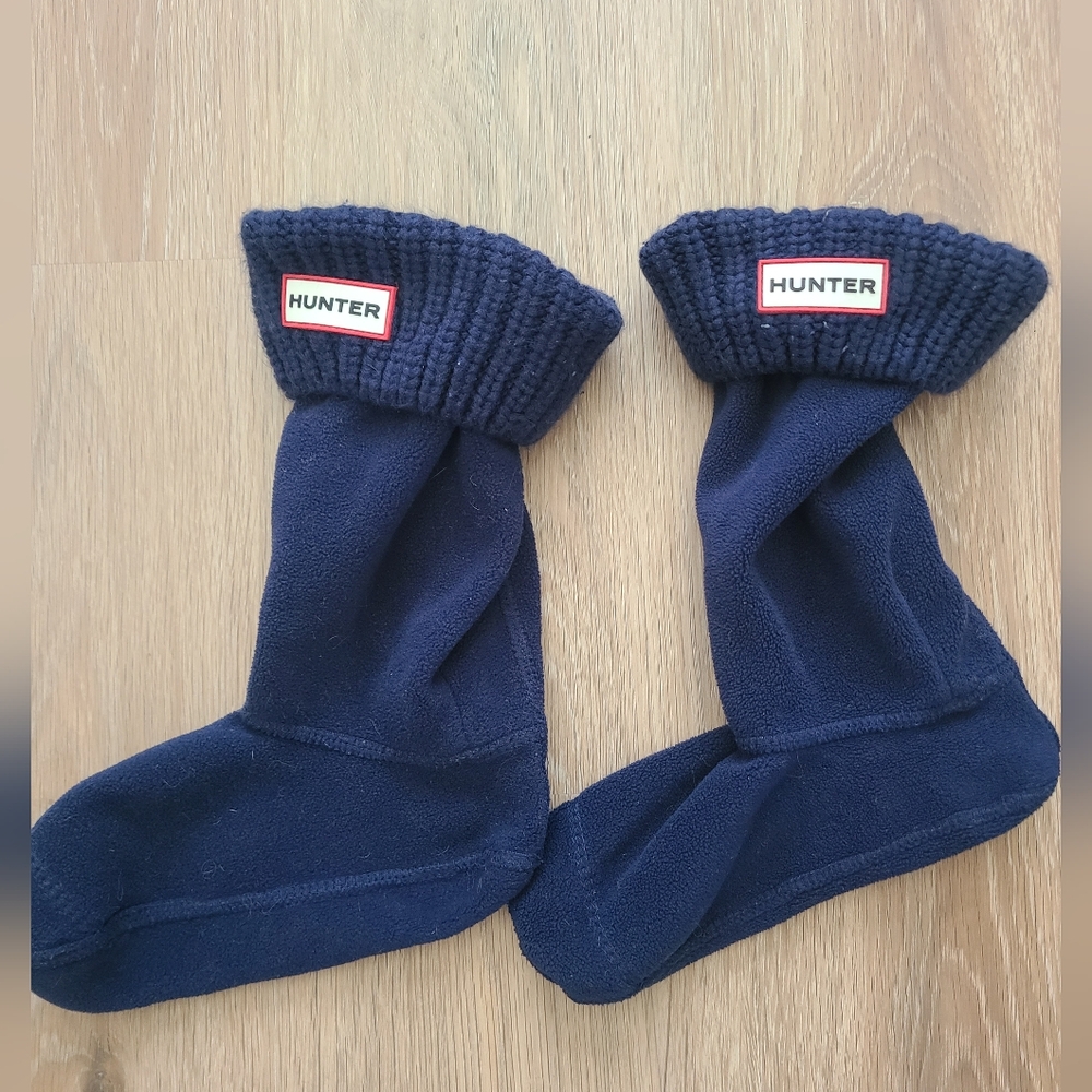 HUNTER Kid's Boot Socks Navy Blue Size Large 1-3 Knit